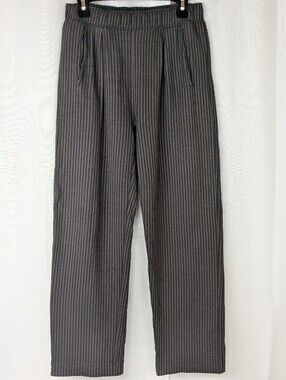NWOT Zara Gray Pinstripe Casual Trousers Drawstring Pants Men's Size Small